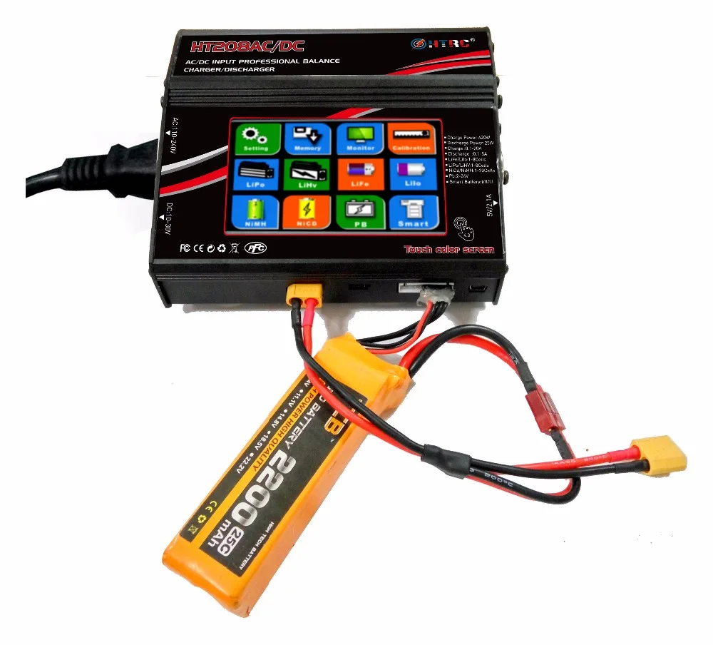 HTRC HT208 AC/DC 4.3&quotColor LCD Touch Screen 420W 20A RC Battery Balance Charger/Discharger for 1-8s Lilon/LiPo/LiFe/LiHV | Игрушки и