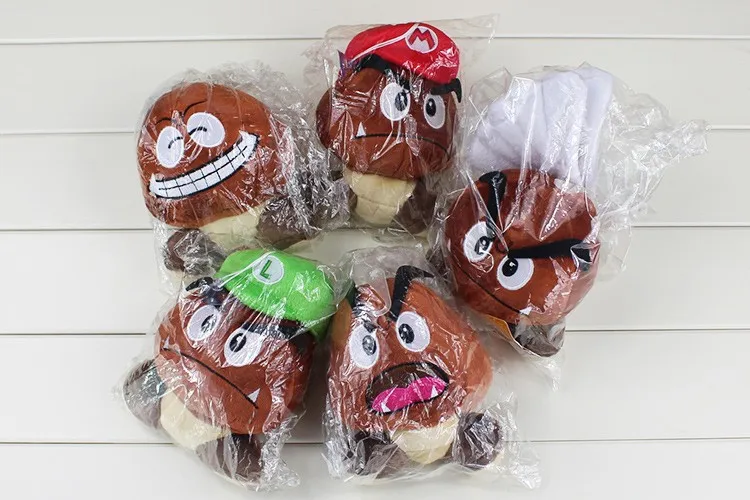 12 см Супер Марио Bros Goomba плюшевая игрушка улыбка изумленная с крылышками шапки Goomba мягкие куклы