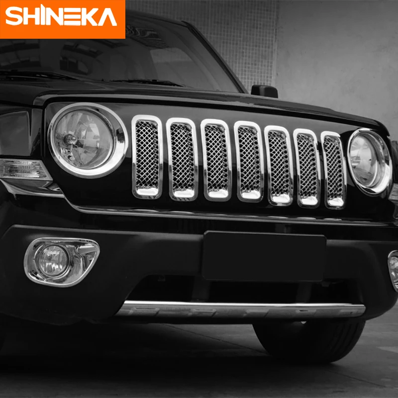 SHINEKA Racing Grills ABS передняя сетка для украшения гриля накладка наклейки Jeep Патриот 2011
