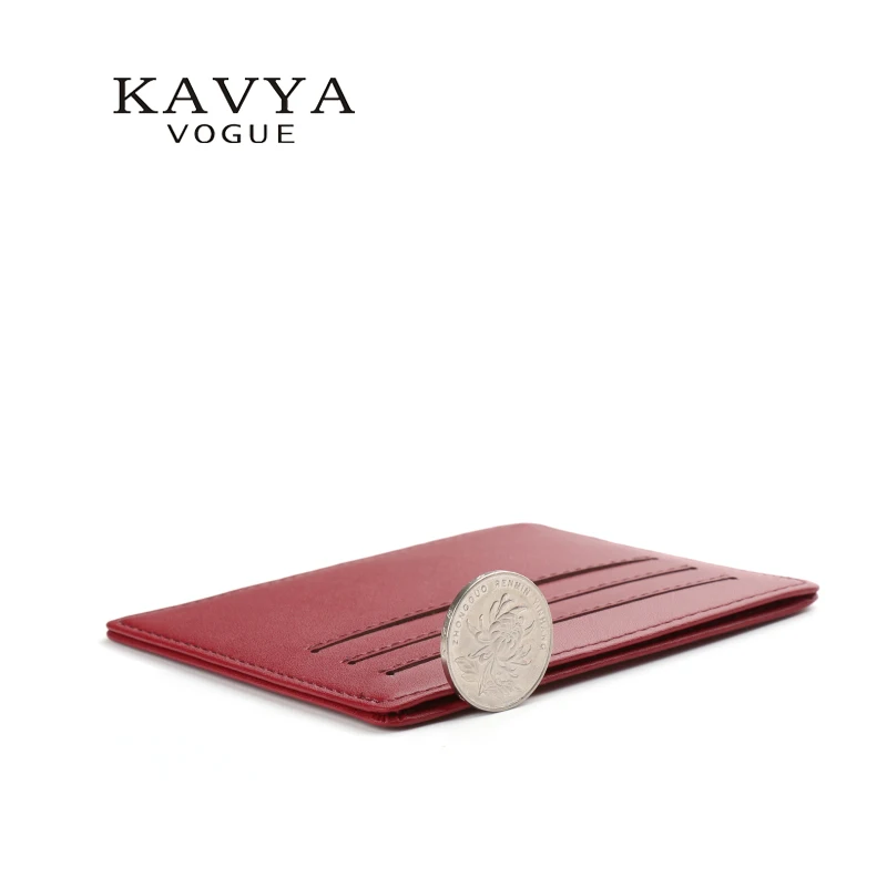 KAVYA новый тонкий мини кошелек из натуральной кожи держатель для кредитных карт