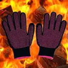 Новейшие термостойкие перчатки для барбекю 300 градусов по Цельсию, хлопковые силиконовые Нескользящие рабочие перчатки для укладки волос