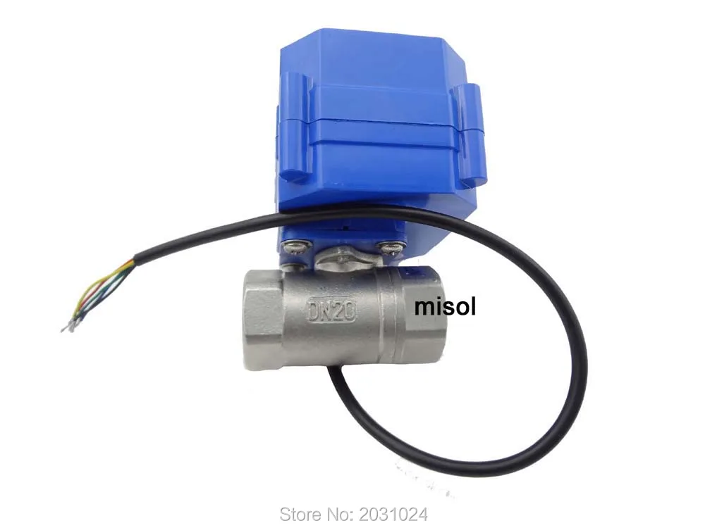 

1 pcs of 110V motorized ball valve, DN20 (reduce port) (NPT), stainless steel, 2 way, electrical valve