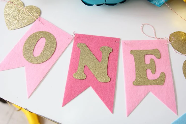 1 шт. сине-розовый баннер на стул гирлянда первый день рождения ребенка украшение