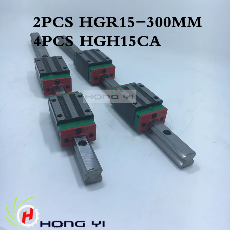 100% новый HIWIN Линейная направляющая HGR15 300 мм рельс с 4 шт HGH15 CA узкий тип блоков|rail