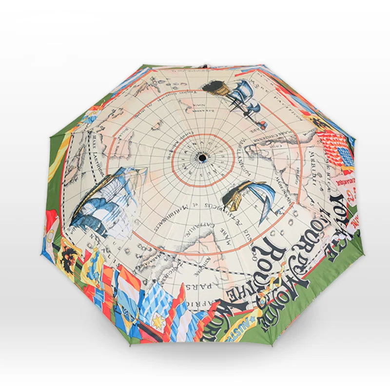 Навигационный Зонт с рисунком карты мира холст зонтом креативный парусный зонт