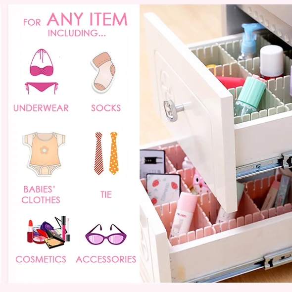 4 шт./компл. пластиковый разделитель Регулируемый ящика органайзер для хранения