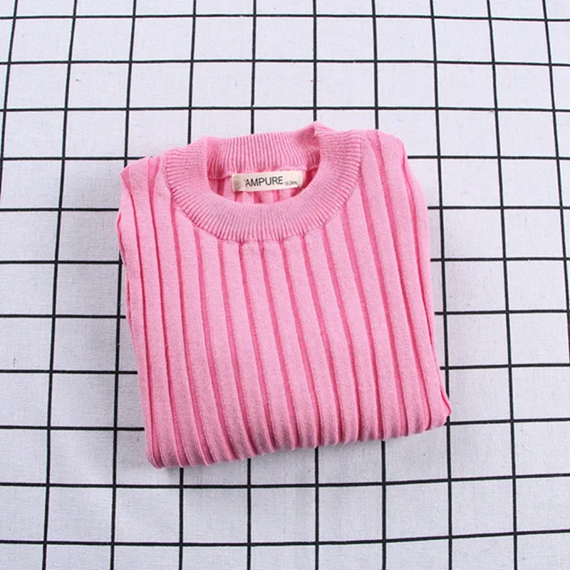 Детский свитер для маленьких мальчиков и девочек; шерстяной пуловер; сезон осень-зима; теплый Однотонный свитер для малышей; топы; детская блузка высокого качества