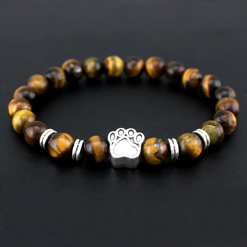 Классические браслеты из натурального камня амулет лапа бисера для женщин и