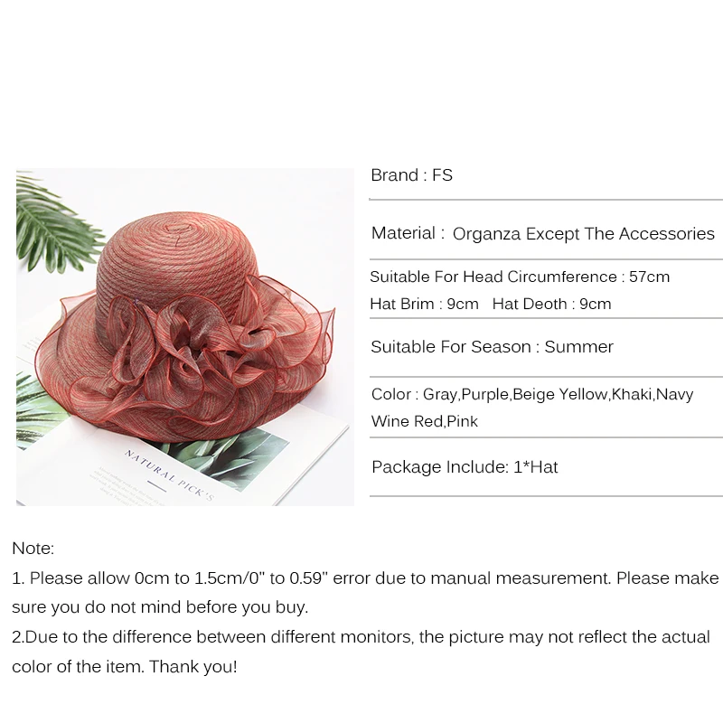 Женские шляпки с цветами FS фиолетовые и розовые винтажные для свадебного платья