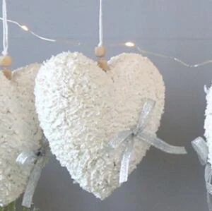 white heart Подвесные украшения желудь Звезда шар ручной работы украшения для дома сосновые шишки с Холли Рождественская елка украшения натальный Декор - Цвет: white heart