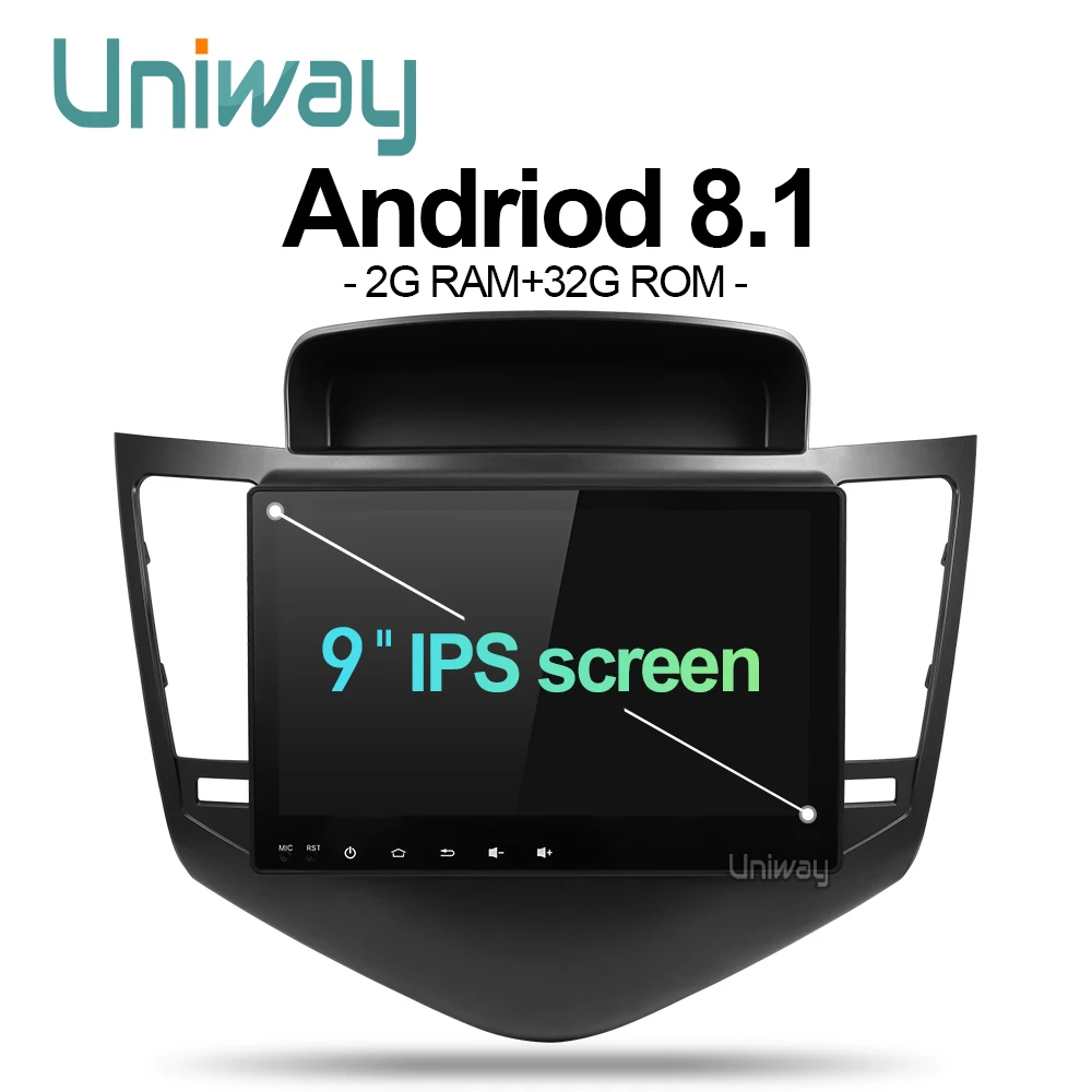Uniway android 8 1 автомобильный dvd для Chevrolet Cruze 2009 2013 Радио gps навигация с рулевым колесом