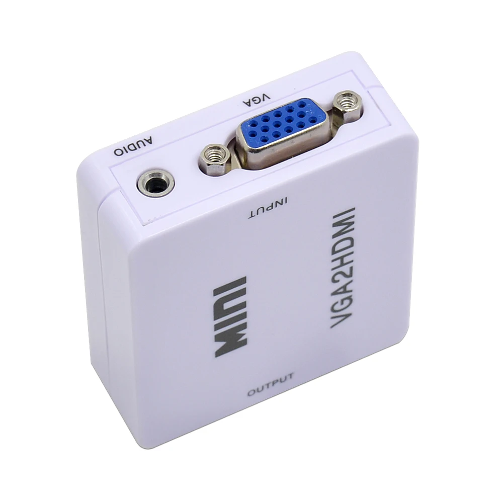 CHIPAL Mini VGA2HDMI адаптер 1080P преобразователь из VGA в HDMI с аудио + USB разъем питания для ПК