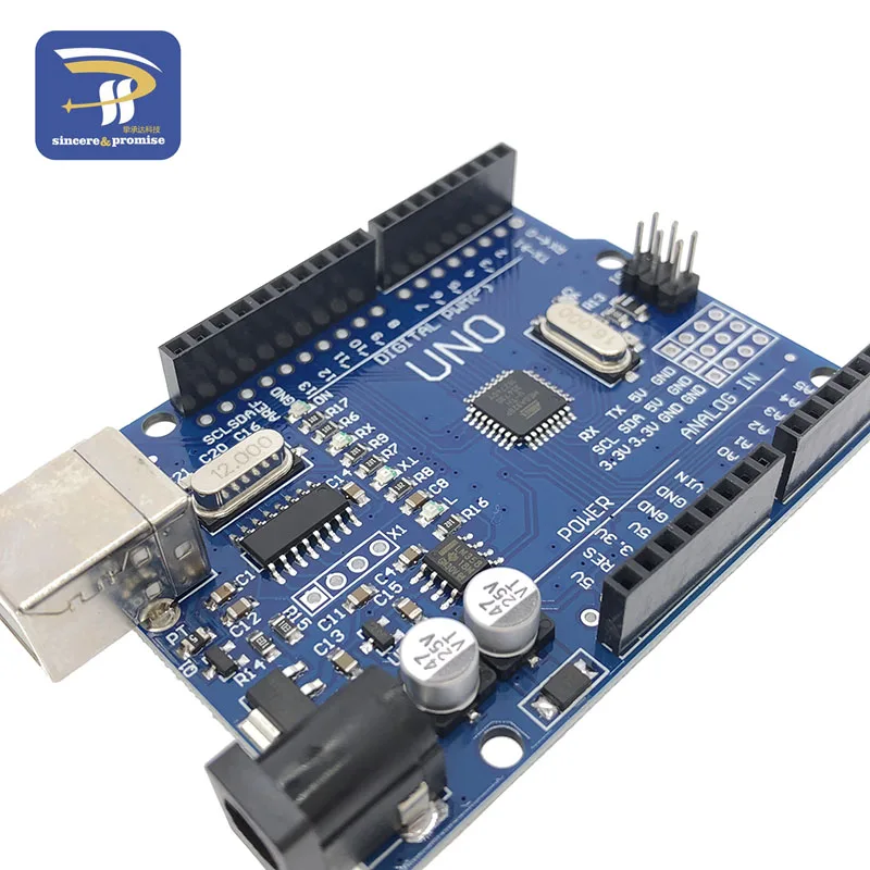 Один набор UNO R3 макетная плата ATmega328P CH340 CH340G для Arduino DIY KIT с прямым штыревым разъемом(без USB кабеля