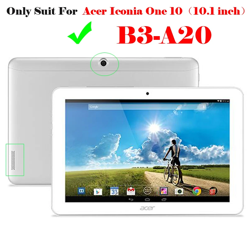 Lemonlan для acer Iconia One 10 B3-A20 чехол флип 3 раза Обложка One10 B3 A20 1 дюймов кожа Fundas Tablet Shell |