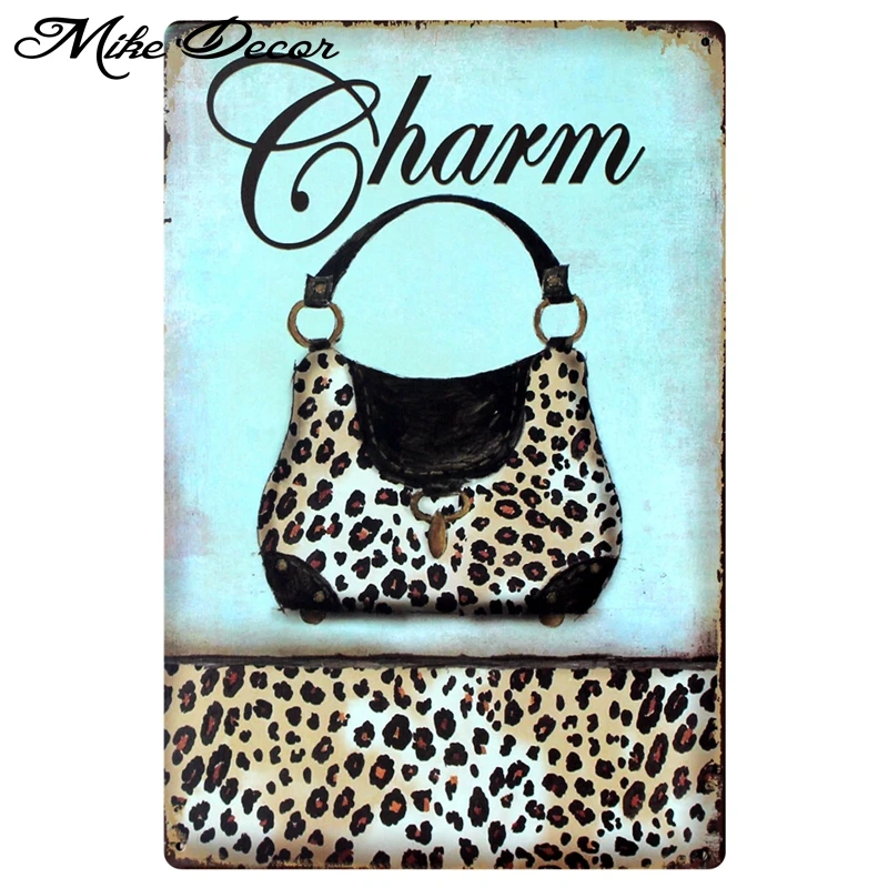 [Mike86] Ретро Шарм сумка Бар Металл живопись магазин классический антикварный