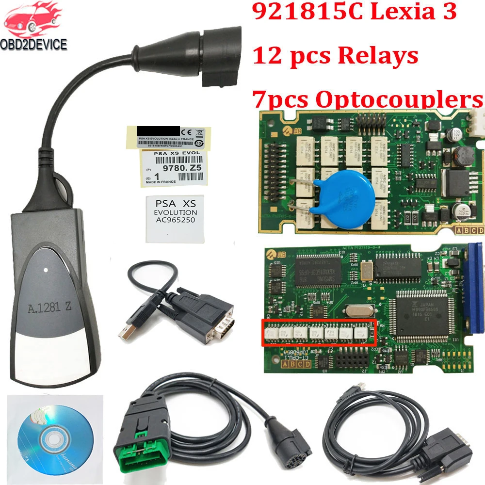2020 полные чипы lexia 3 921815CFW Diagbox V7.83 Lexia3 PP2000 V48/V25 ForCitroen/P EU OBDII инструмент для