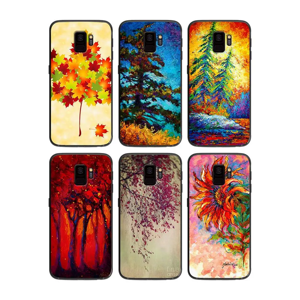 Color oil painting leaves in autumn For Samsung Galaxy A5 A6 A7 A8 A9 2018 2019 Plus M10 M20 M30 Soft phone case | Мобильные