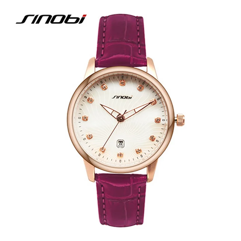 11S9539L02 Calender SINOBI простые часы с бриллиантами Женские Кварцевые Часы Дамские Лидирующий бренд Роскошные женские наручные часы женские часы Relogio Feminino - Цвет: 11S9539L02 Calender