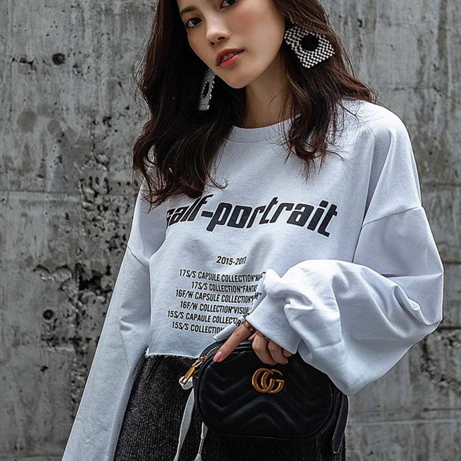Толстовка Moleton Feminina Poleron Mujer Con Capucha Veste Femme Printemps 2019 укороченная Гранде 5Zc0347F|Женские