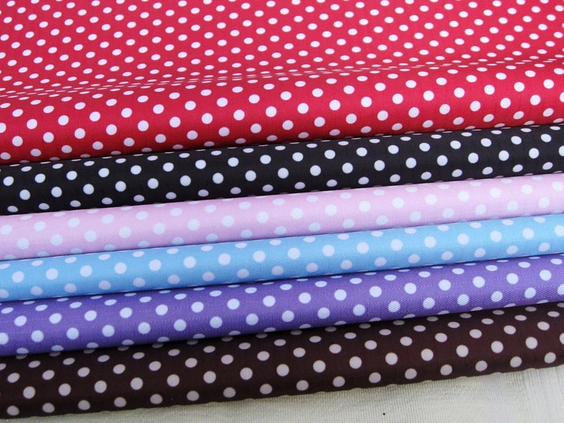 WF114 водонепроницаемая ткань с ПВХ покрытием черный горошек|waterproof fabric|fabric