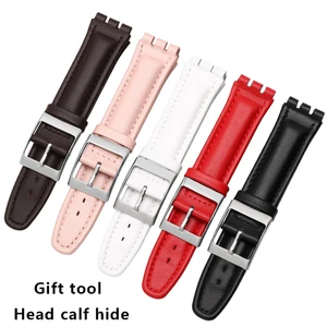 Ремешок из натуральной кожи для женщин, специальный интерфейсный браслет для наручных часов, сменный Браслет с застежкой, Часовые аксессуары, 17 мм 19 мм
