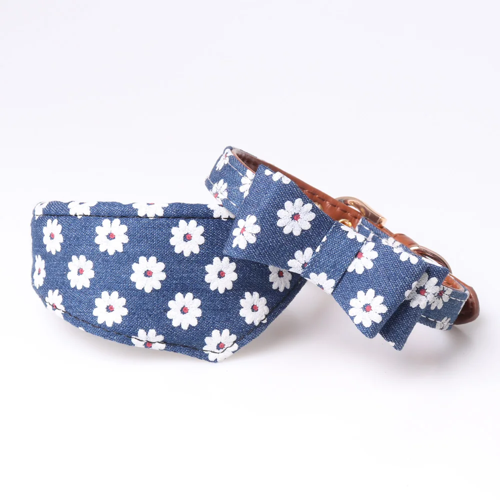 

Japanese Style Dog Collar Bow Tie Pet Puppy Product Dog Cat Collar Towel Necklace Bow Tie And Towel Set Collar S M L