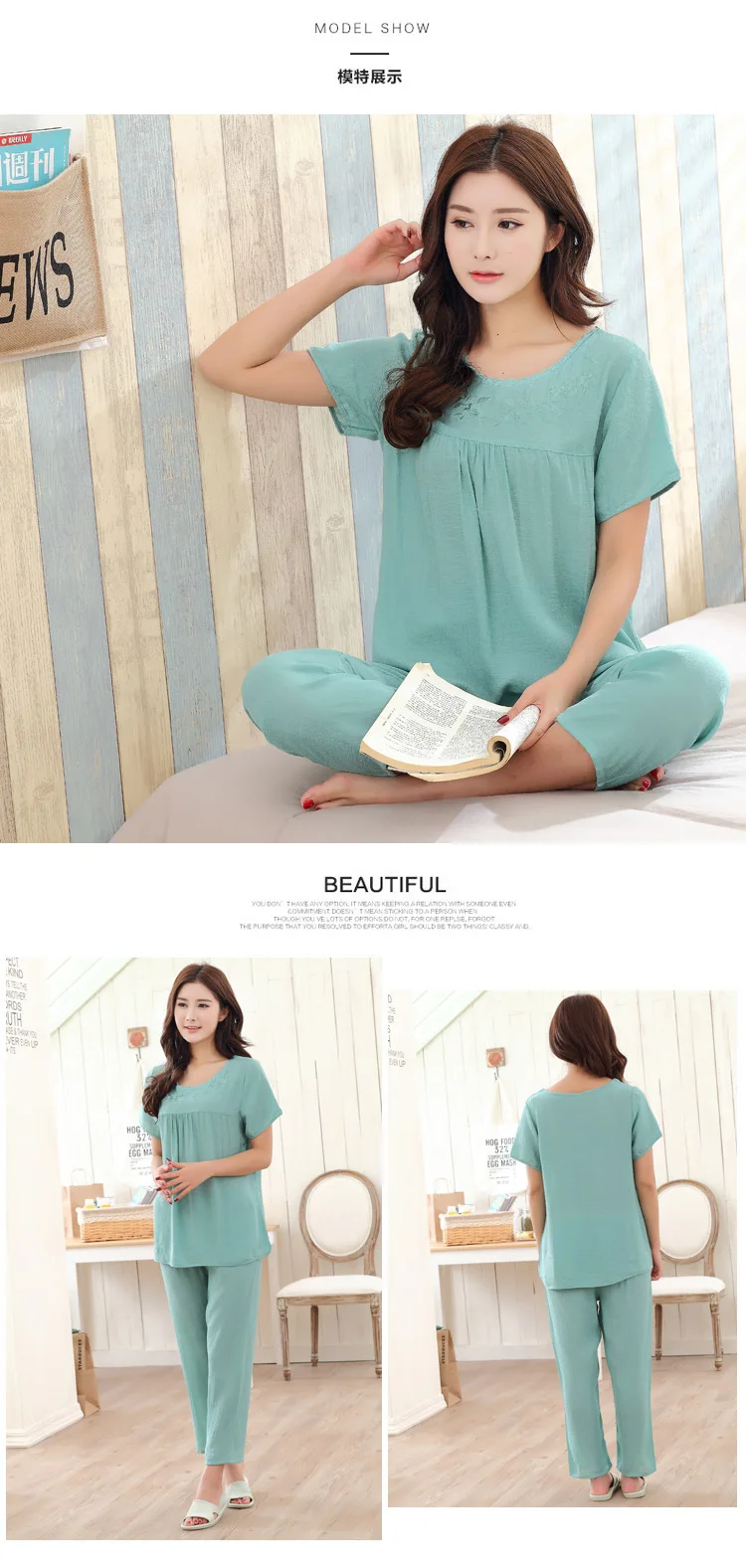 L, XL, XXL, 3XL, 4XL, летние женские пижамы, домашняя одежда размера плюс, комплект пижамы для женщин, пижамные комплекты из хлопка и льна