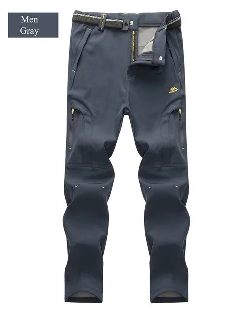 men gray UNCO& BOROR wo мужские брюки Зимние флисовые брюки карго дышащие теплые ветрозащитные водонепроницаемые брюки Размер 6XL, 7XL, 8XL - Цвет: men gray