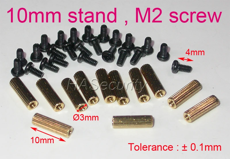 12 шт. 10 мм латунная подставка/скоба/Пробойник с M2-4mm винтом(24 шт.) для камеры безопасности PCB монтажный модуль