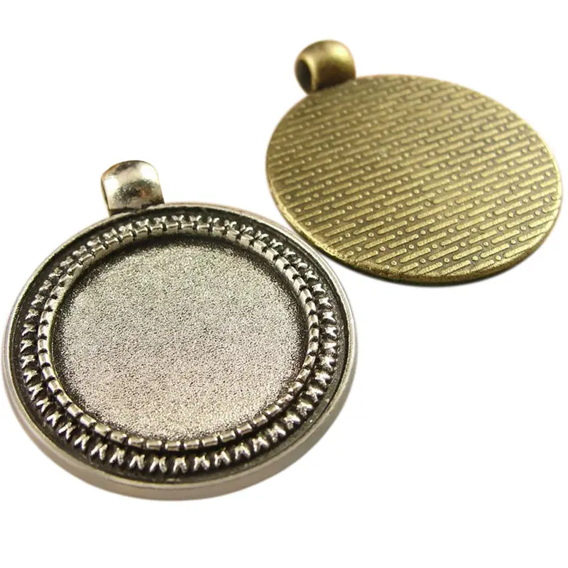 10pcs 20mm Beads Point Pendant Blanks Base Setting Tray Zinc Alloy for Glass Gem Cameo Cabochons Diy Jewelry accessories