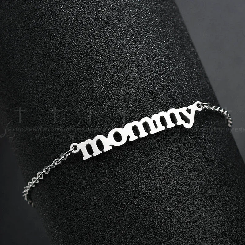 Браслет из нержавеющей стали с надписью Love Mommy|Цепочки и браслеты| |