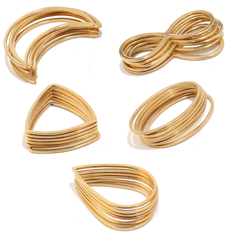 10pcs Stainless Steel 20mm Gold Square Connectors Silver Square Linking Ring Pendant Charms For Jewelry Making