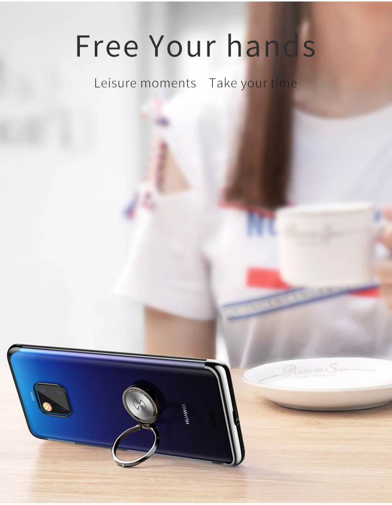 Xundd для huawei mate 20 Pro Чехол магнитный автомобильный держатель подставка кольцо палец Прозрачный PC задняя крышка для huawei mate 20 Pro mate 20 чехол