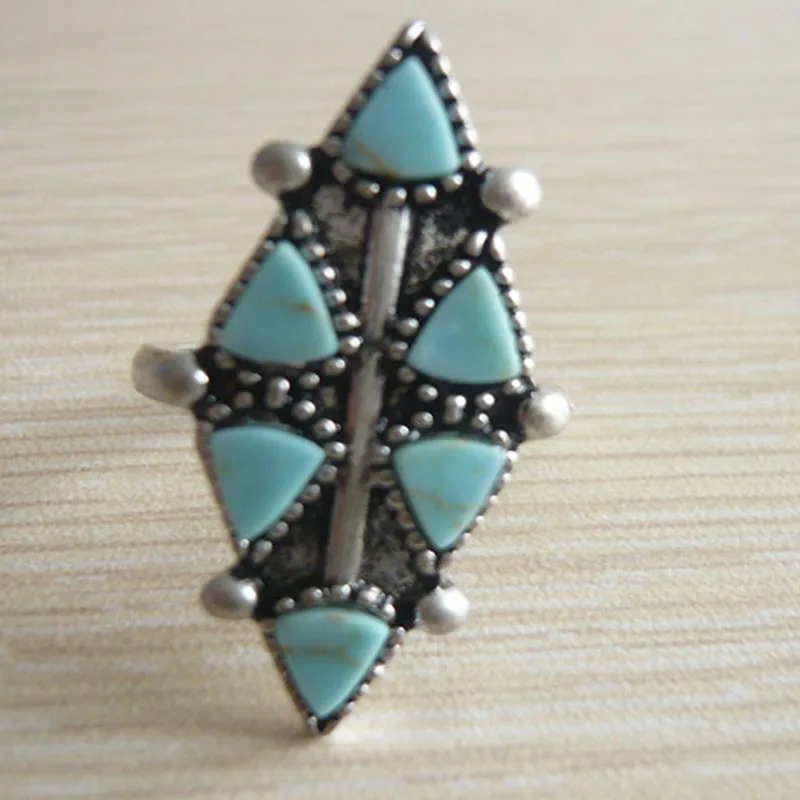 Большое винтажное ювелирное изделие серебряное кольцо из Тибета шесть маленьких