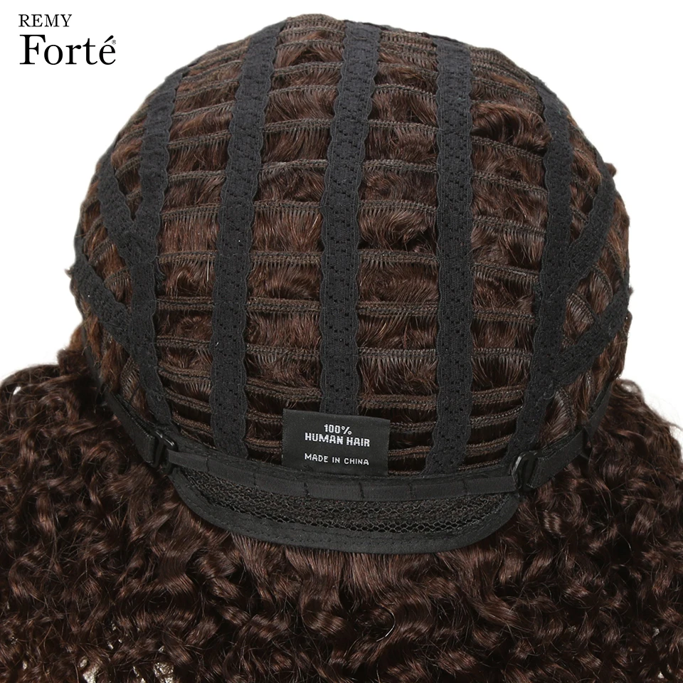 Парики из натуральных волос Remy Forte Короткие вьющиеся человеческие волосы парик