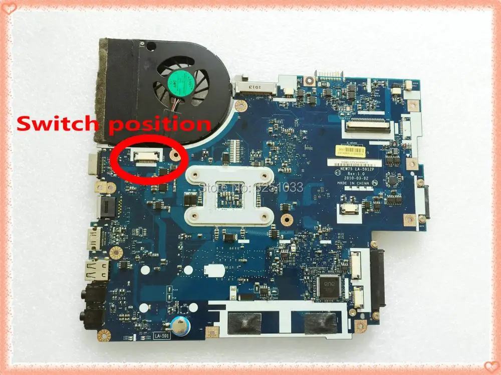 Материнская плата для ноутбука acer aspire 5552G 5551G 5551 LA-5911P = NEW75 LA-5912P+ радиатор+ процессор = LA-5911P протестирована