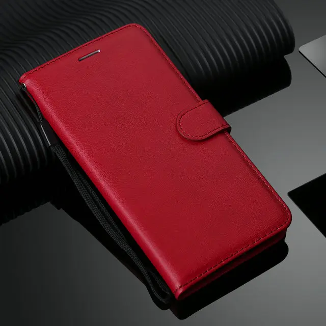 Ударопрочный кошелек для huawei Y5 чехол Роскошный однотонный из искусственной кожи чехол для huawei Y5 чехол Y 5() 5Y откидной Чехол Защита от 360 - Цвет: Красный