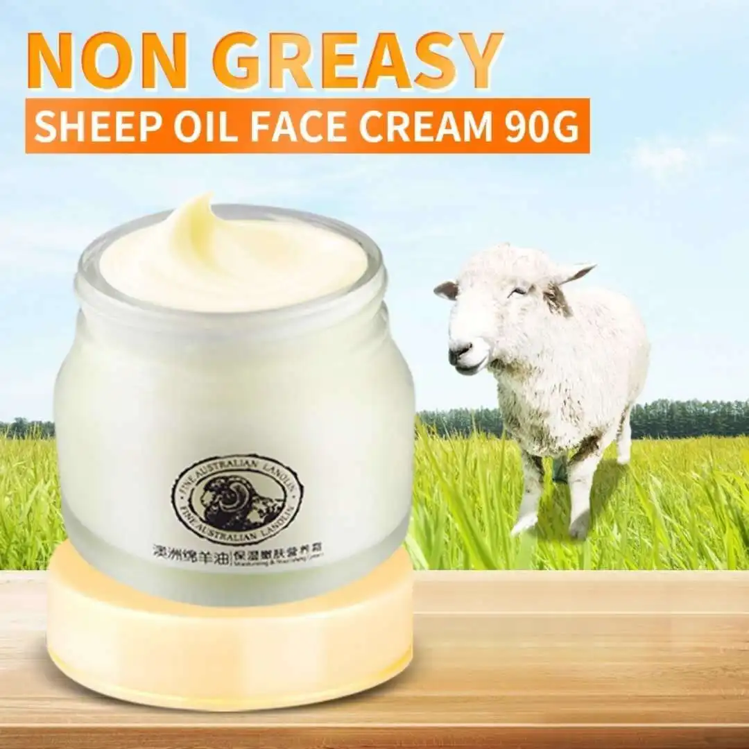 Sheep Oil Cream Face Collagen Facial Moisturizer Lanolin Skin Moisturizing Soothing &amp Hydrating Brightening LAIKOU |