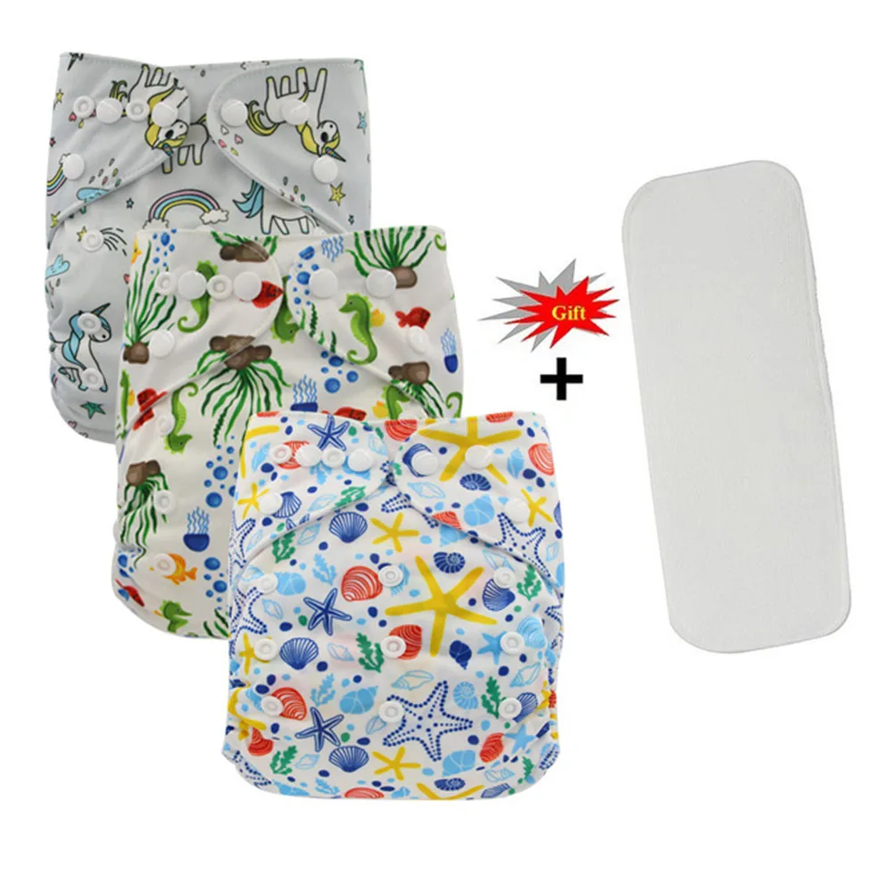 Ohbabyka многоразовые подгузники Couche Lavable узоры печать детские тканевые подгузники крышка моющиеся детские подгузники с карманами+ вставка из микрофибры - Цвет: 38