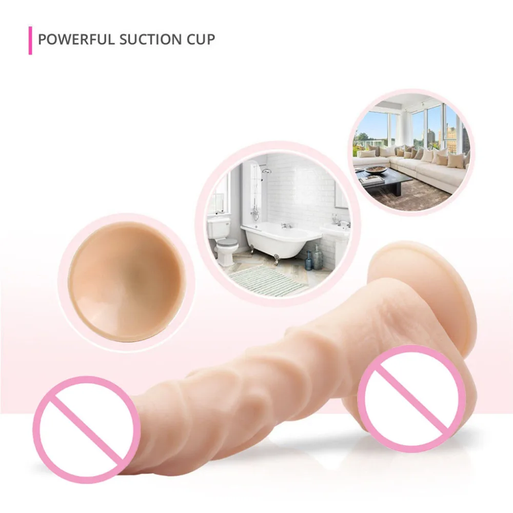Big Realistic Dildo Fake Penis Sex Toys for Women Masturbator Strong Suction Cup Real Bone Couple Toy #4N | Красота и здоровье