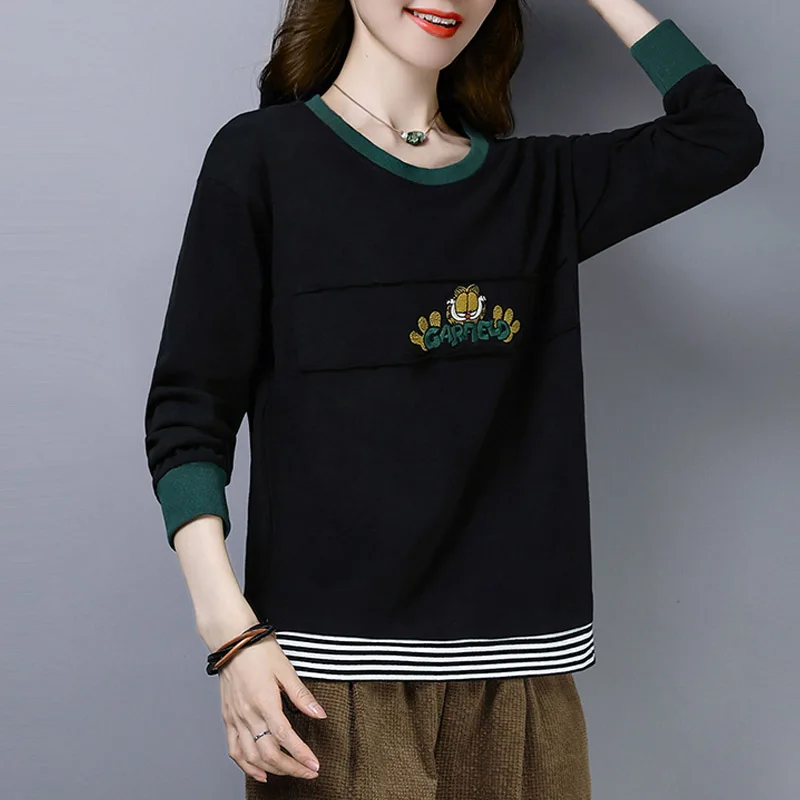 2019 Новинка весны кофты Для женщин Свободные Большой Размеры с длинными рукавами