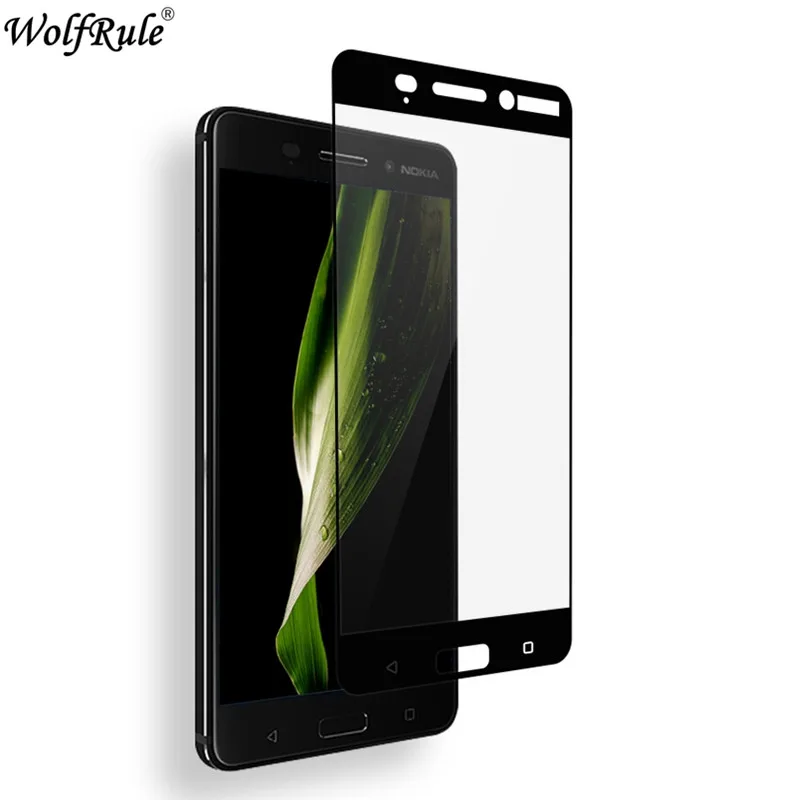 Защитное стекло для экрана Nokia 6 защитное закаленное 2.5D 2017 полное покрытие Nokia6