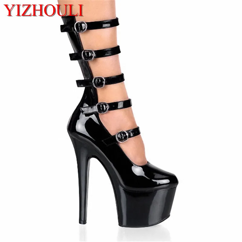

15cm arrived ladies thin high heel shoes ankle boots with fashion buckle-strap PU leather hollow out women boots/pumps shoes