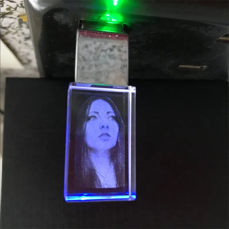 Кристальный USB 2,0 флэш-накопитель с печатью на заказ 16 ГБ 4 ГБ 8 ГБ 32 ГБ флеш-накопитель u-диск Подарочная фотография