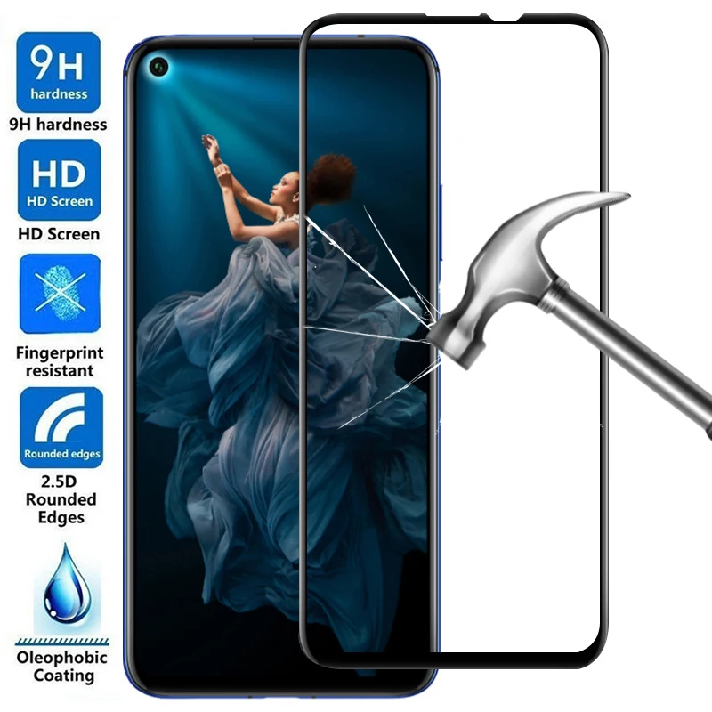 Полное защитное закаленное стекло для Huawei Honor 10 Lite V10 20 Pro View V20 10i 20i Защитная пленка