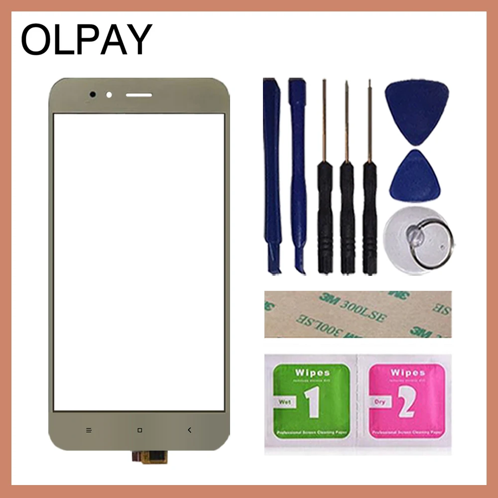 OLPAY 5,5 ''дигитайзер сенсорного экрана мобильного телефона для Xiaomi mi A1 mi A1 MDG2 Сенсорное стекло Сенсорные инструменты Бесплатный клей и салфетки - Цвет: Gold With Tools