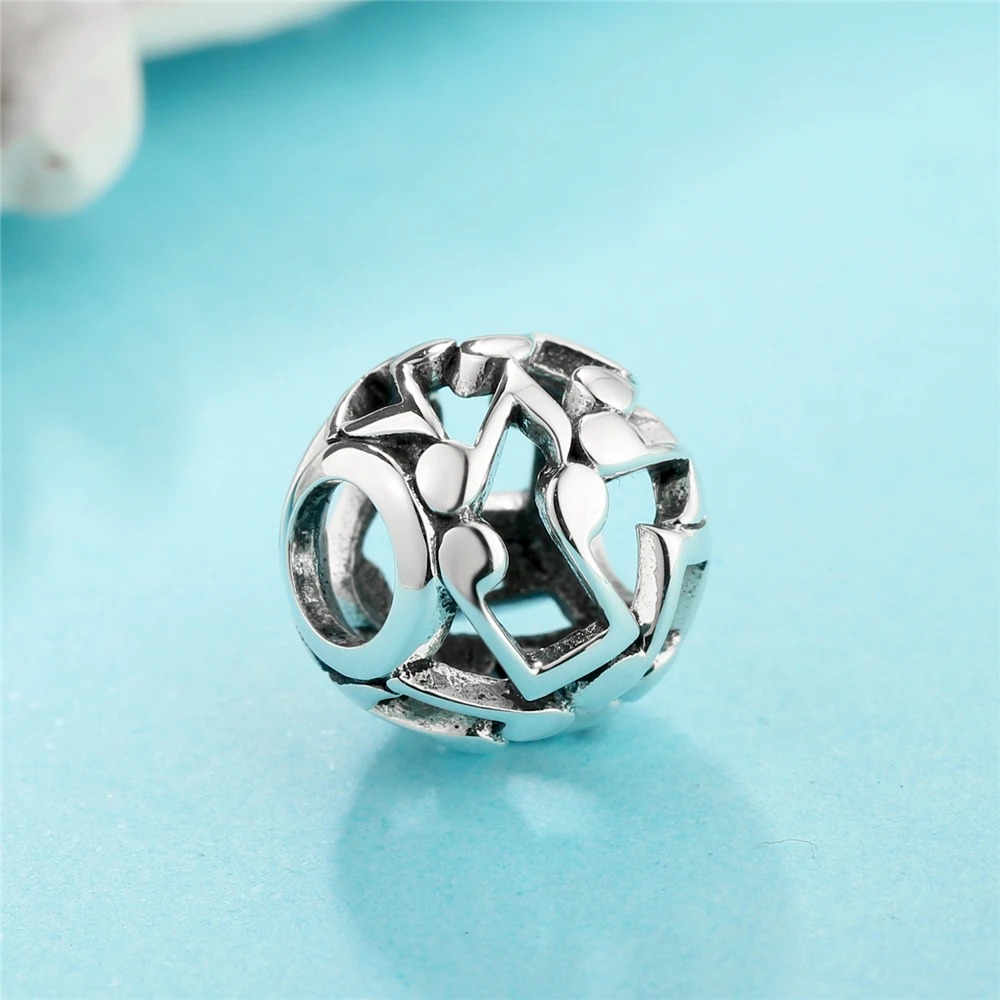 Музыка шарма бусины 925 стерлингового серебра подвески для женщин сделай сам