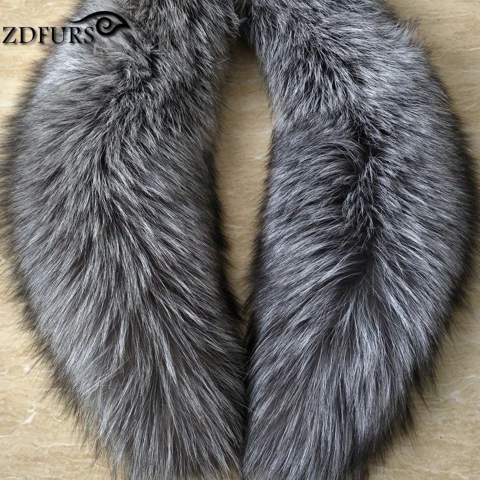 FXFURS 2020 новые модные воротники из натурального меха серебряной лисы Женская