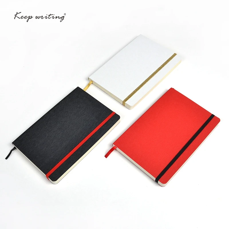 

A5 notebook with elastic band and pock journal book 110sheets(220pages) notepad faux leather cover planner journal stationery