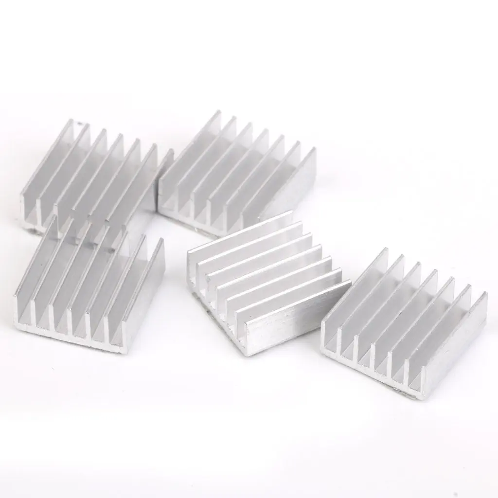 5 x кулер 14x14x5 мм алюминиевый радиатор гриль raspberry pie/Для FPGA/MCU silver|aluminium radiator|aluminium